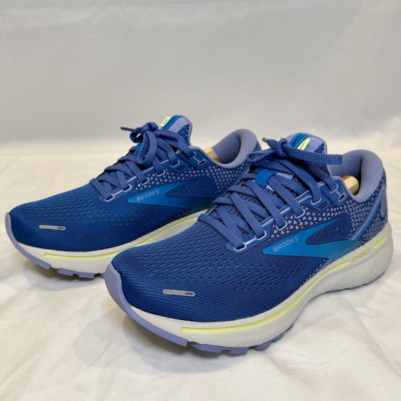 Brooks Women's 7 Ghost 14 Running Shoes Sneakers in Blue Ocean Oyster EUC - Picture 3 of 8